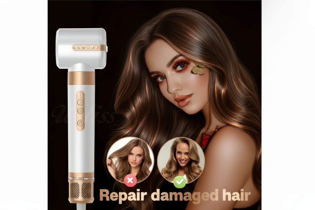 Brosse Soufflante 5-en-1 Keratin 3D PRO – Séchage & Coiffage Professionnel à Domicile